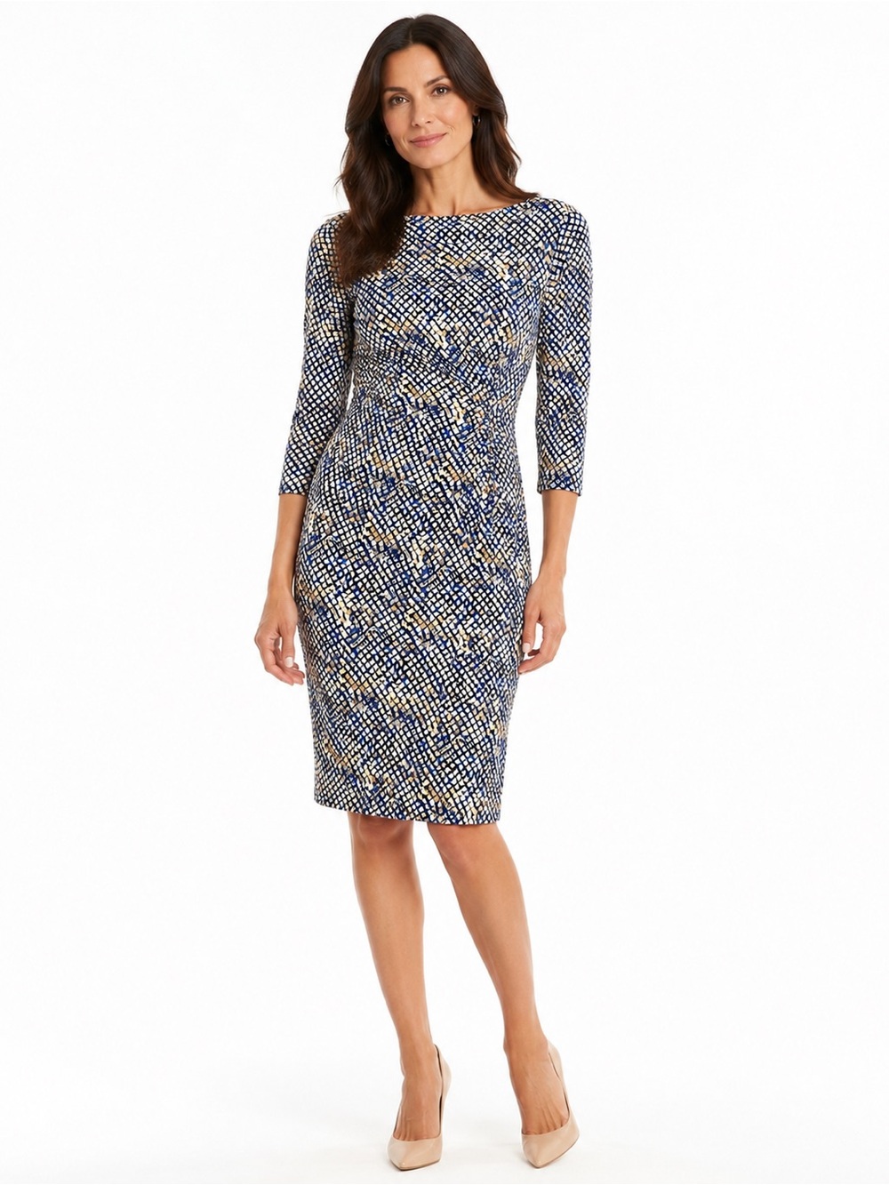 J. McLaughlin Midi Dress Size Medium Catalina Cloth Snake Print  Ruched